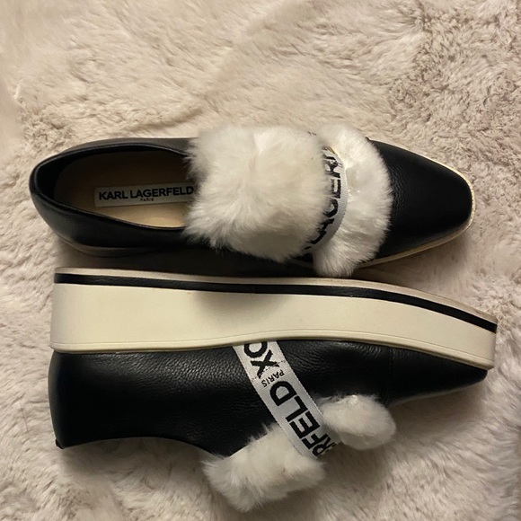 Karl Lagerfeld Women's Birdie 3 Faux Fur Platforms - Picture 2 of 5